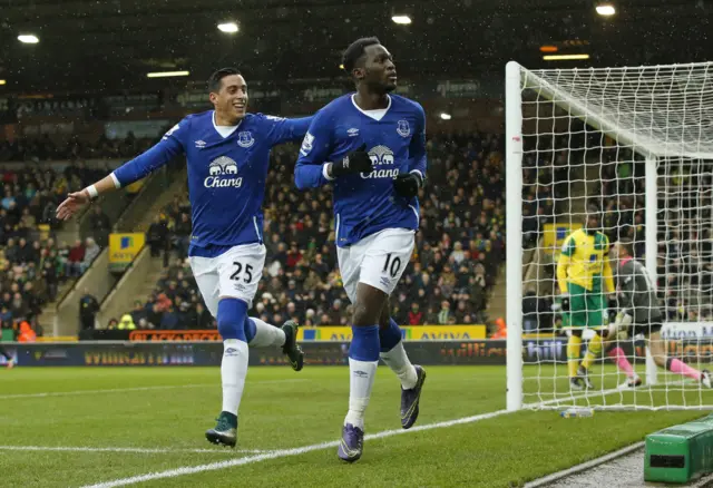 Romelu Lukaku celebrates