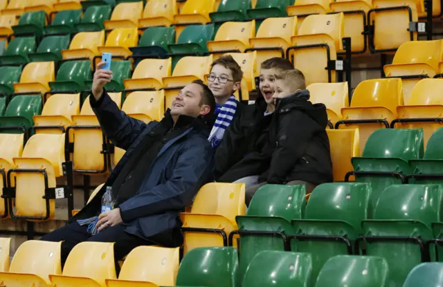 Everton fans inside Carrow Road