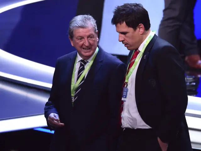 Roy Hodgson and Chris Coleman exchange words after the draw