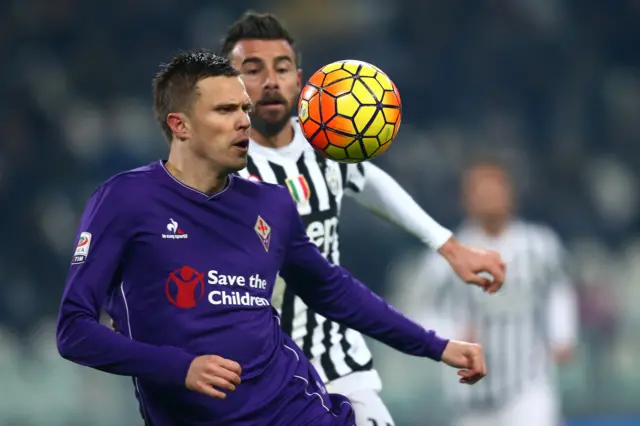 Ilicic of Fiorentina and Barzagli of Juventus