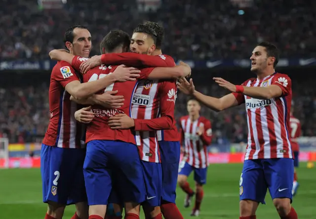 Atletico Madrid celebrate scoring