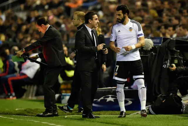 Gary Neville and Alvaro Negredo