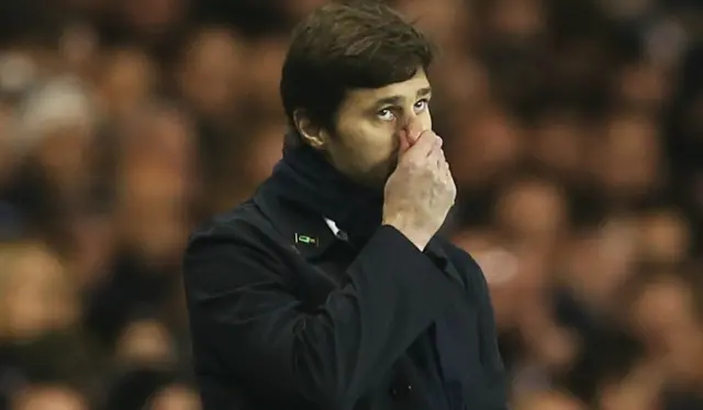 Pochettino looks nervous on the sideline