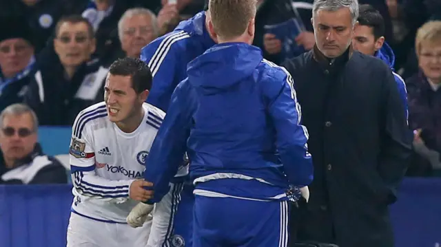 Eden Hazard looks injured