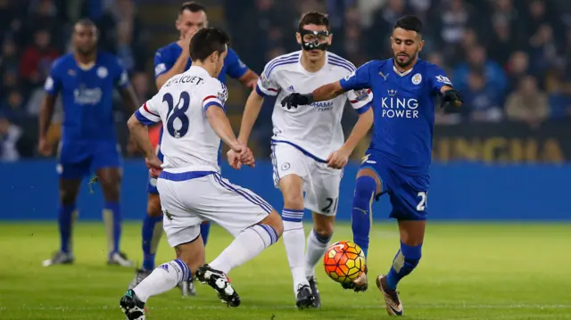 Riyad Mahrez runs with the ball