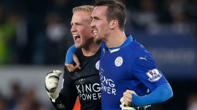 Leicester's players celebrate