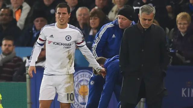 Eden Hazard and Jose Mourinho