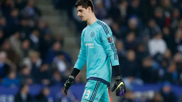 Thibaut Courtois looks dejected