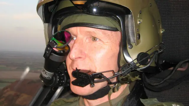 Tim Peake flying Apache helicopter