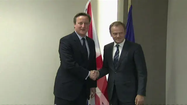 David Cameron during a meeting at the end of November with Donald Tusk