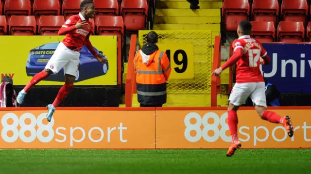 Ademola Lookman of Charlton Athletic celebrates