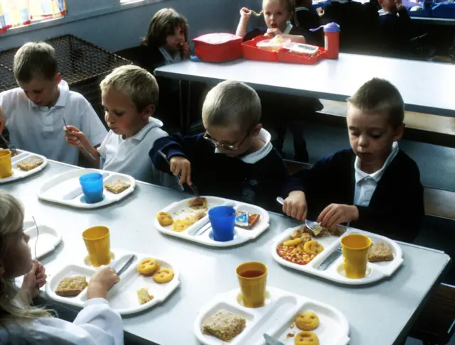 Children eating at school