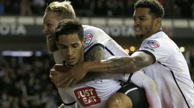 Tom Ince celebrates