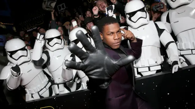 John Boyega and stormtroopers