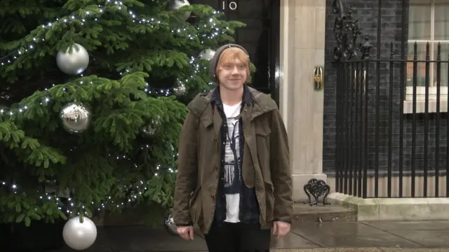 Rupert Grint, famous for playing Ron Weasley in Harry Potter, arrives in Downing Street