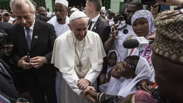 Pope Francis in Bangui last month
