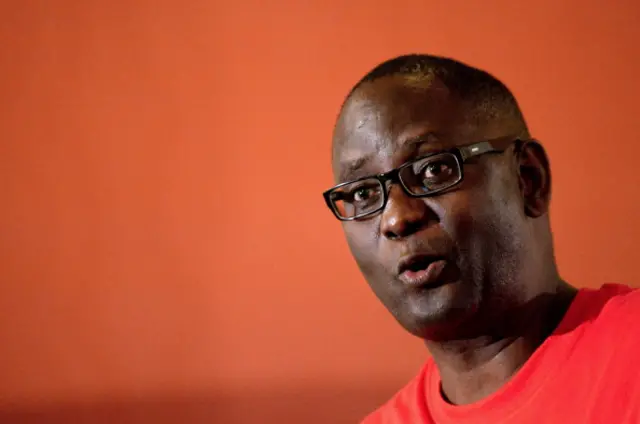 Zwelinzima Vavi speaks on August 16, 2013 during a press conference in Joahannesburg