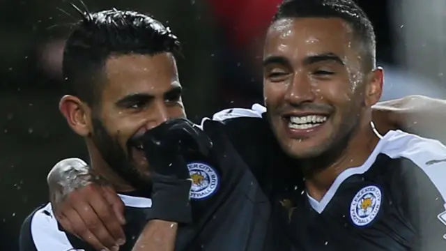 Riyad Mahrez and Danny Simpson