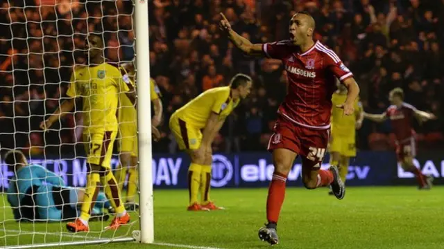 Emilio Nsue socres Middlesbrough's winner v Burnley