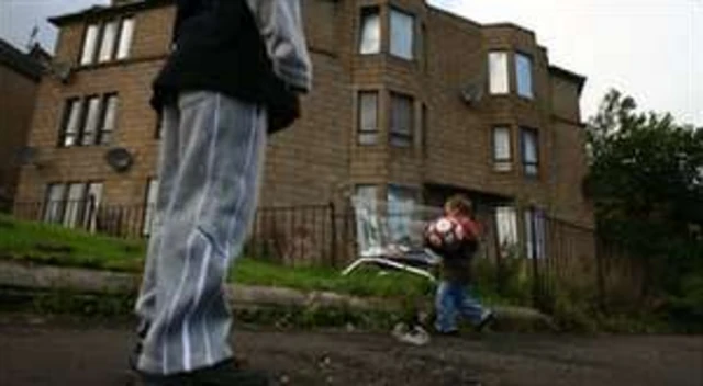 Kids playing in deprived area