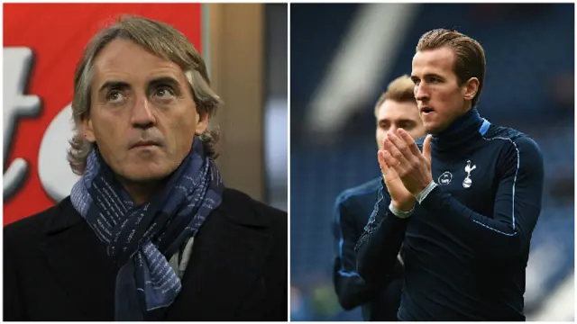 Roberto Mancini and Harry Kane