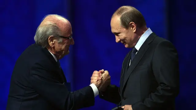 Sepp Blatter and Vladimir Putin