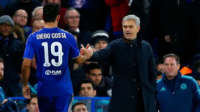 Diego Costa and Jose Mourinho