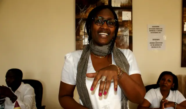 Rwandan voter in Kenya with marked finger