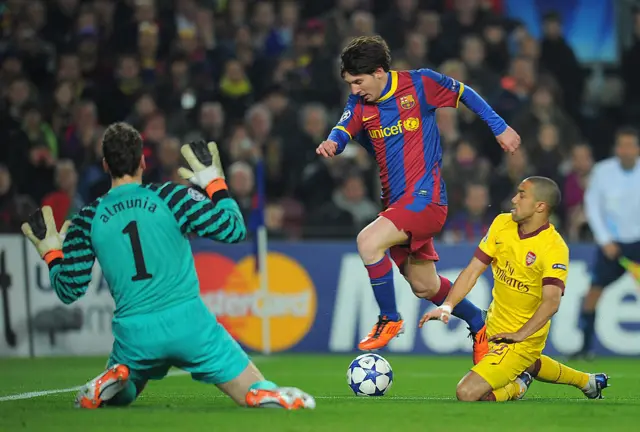 Lionel Messi against Arsenal