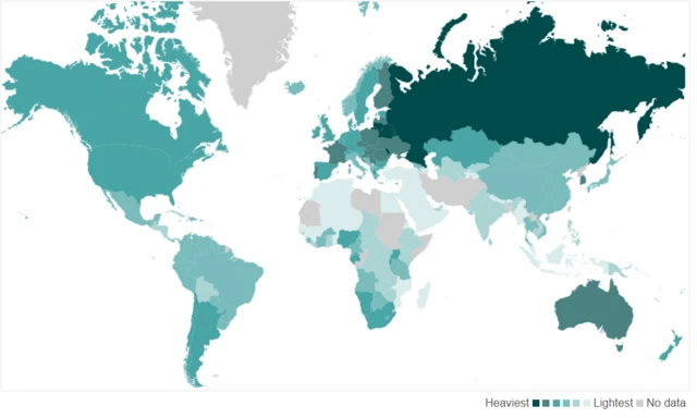 Alcohol map of the world