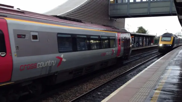 CrossCountry trains in a station