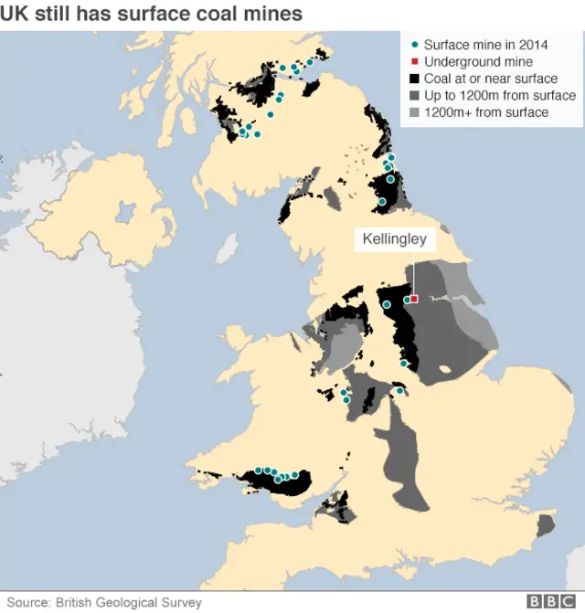 Map of UK coalfields