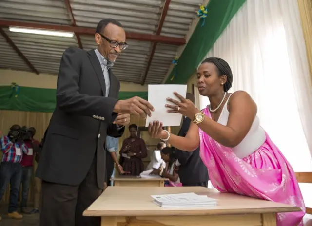 President Kagame at polling station