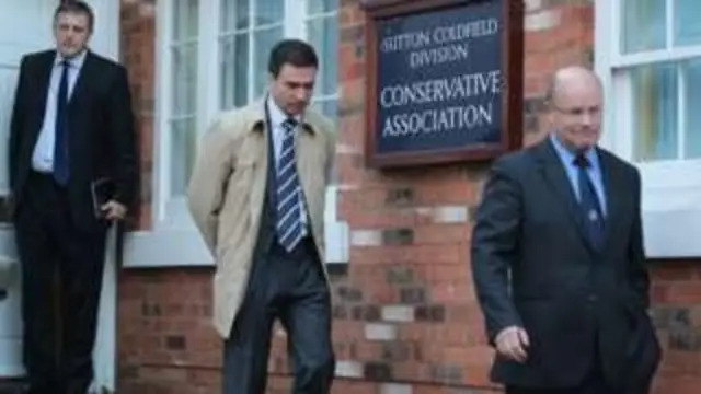 Chris Jones (left), Stuart Hinton (centre) and Ken Mackaill (right) met Mr Mitchell in October 2012