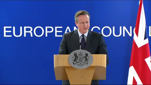 David Cameron speaking in Brussels