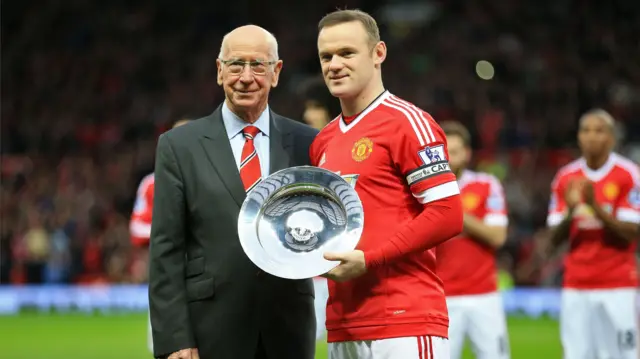 Wayne Rooney with Bobby Charlton