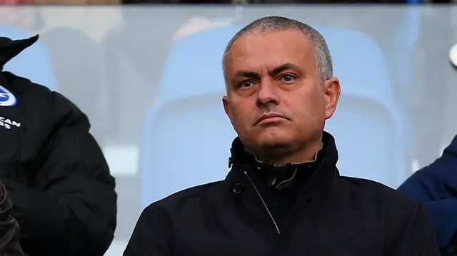 Jose Mourinho in the stands at Brighton v Middlesbrough