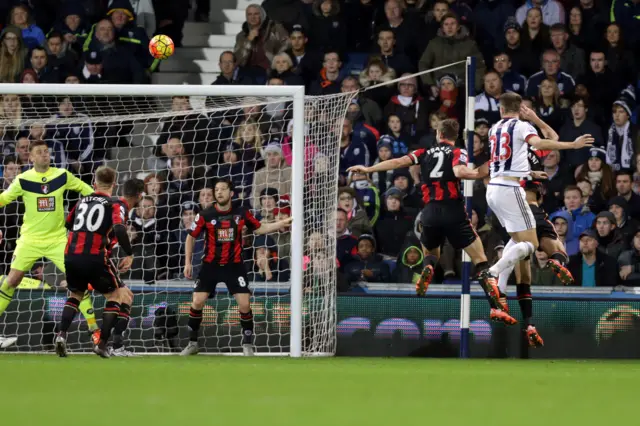 Gareth McAuley scores for West Brom