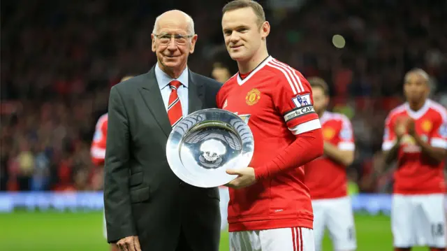 Wayne Rooney with Bobby Charlton