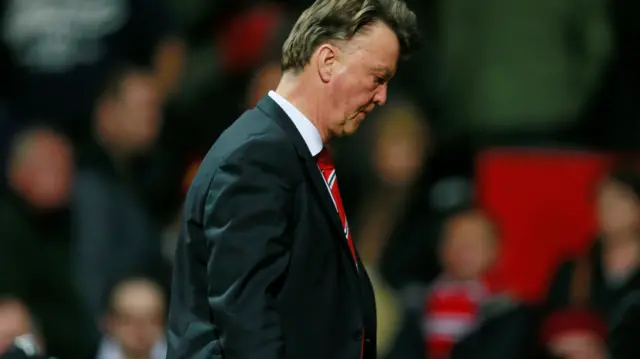 Louis van Gaal looks dejected