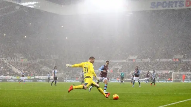 Robert Elliot kicks the ball forward