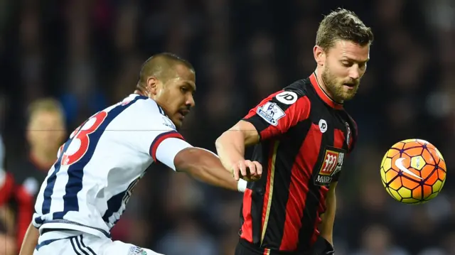 Bournemouth defender Simon Francis and West Brom striker Salomon Rondon