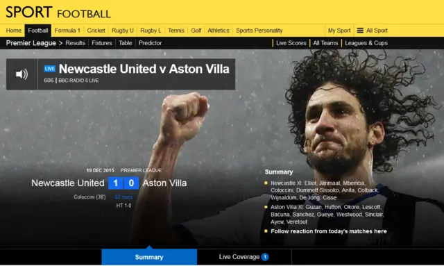 Newcastle United v Aston Villa