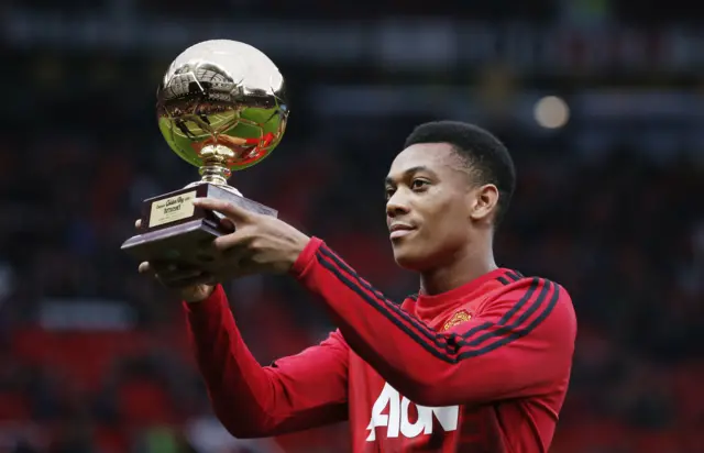 Anthony Martial with the Golden Boy award