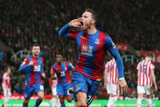 Connor Wickham celebrates for Crystal Palace