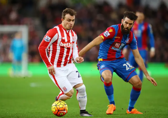 Xherdan Shaqiri and Joe Ledley