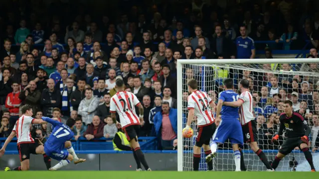 Pedro of Chelsea scores