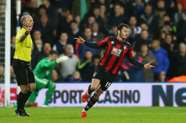 Adam Smith celebrates for Bournemouth