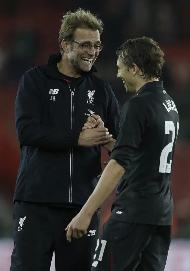 Jurgen Klopp and Lucas Leiva