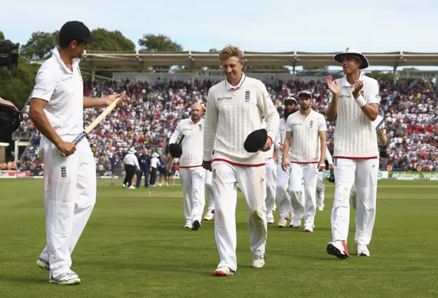 Alastair Cook, Joe Root, Stuart Broad